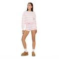 thumbnail image 5 of Forever 21 Women’s Cropped Intarsia Sweater and Matching Shorts Set, Long Sleeve Rugby Stripe Knit Two-Piece Lounge Outfit, XS-XL, 5 of 6