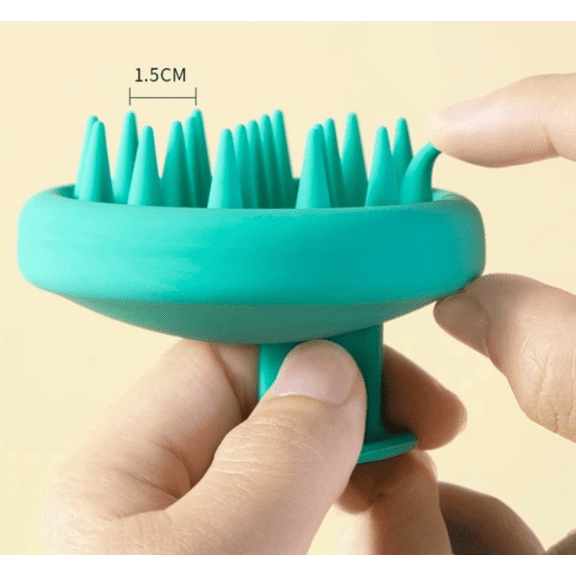 One-Piece Full Silicone Scalp Massager Shampoo Brush, Soft Flexible Bristles Hair Scrubber for Dandruff Exfoliating, Wet & Dry Hair Scalp Massage Tool for All Hair Types Black