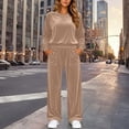 thumbnail image 5 of successthop Velour Sweatsuits 2PCS Sets Womens Long Sleeve Crewneck Tops and Pant Casual Tracksuit with Pockets, 5 of 9