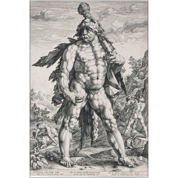 24"x36" Gallery Poster, Hendrick Goltzius The Great Hercules