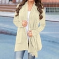 thumbnail image 4 of Skpblutn Women'S Cardigan Sweaters Winter Fall Casual Comfortable Tops Solid Lightweight Neck Long Sleeve Open Front Coat Beige Xl, 4 of 6