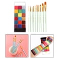 thumbnail image 1 of 20 colores de pintura corporal para , s de maquilje, pintura facial con 10 Uds. de pincele sunistros para Halloween, escenario, Verde BLESIY Pintura de cara y cuerpo, 1 of 8