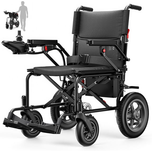 Flycity Electric Wheelchairs for Adults, Foldable Lightweight, 15 Miles Travel Range, Max Support 330 LBS, 500W Brushless Motors Power Motorized for Seniors