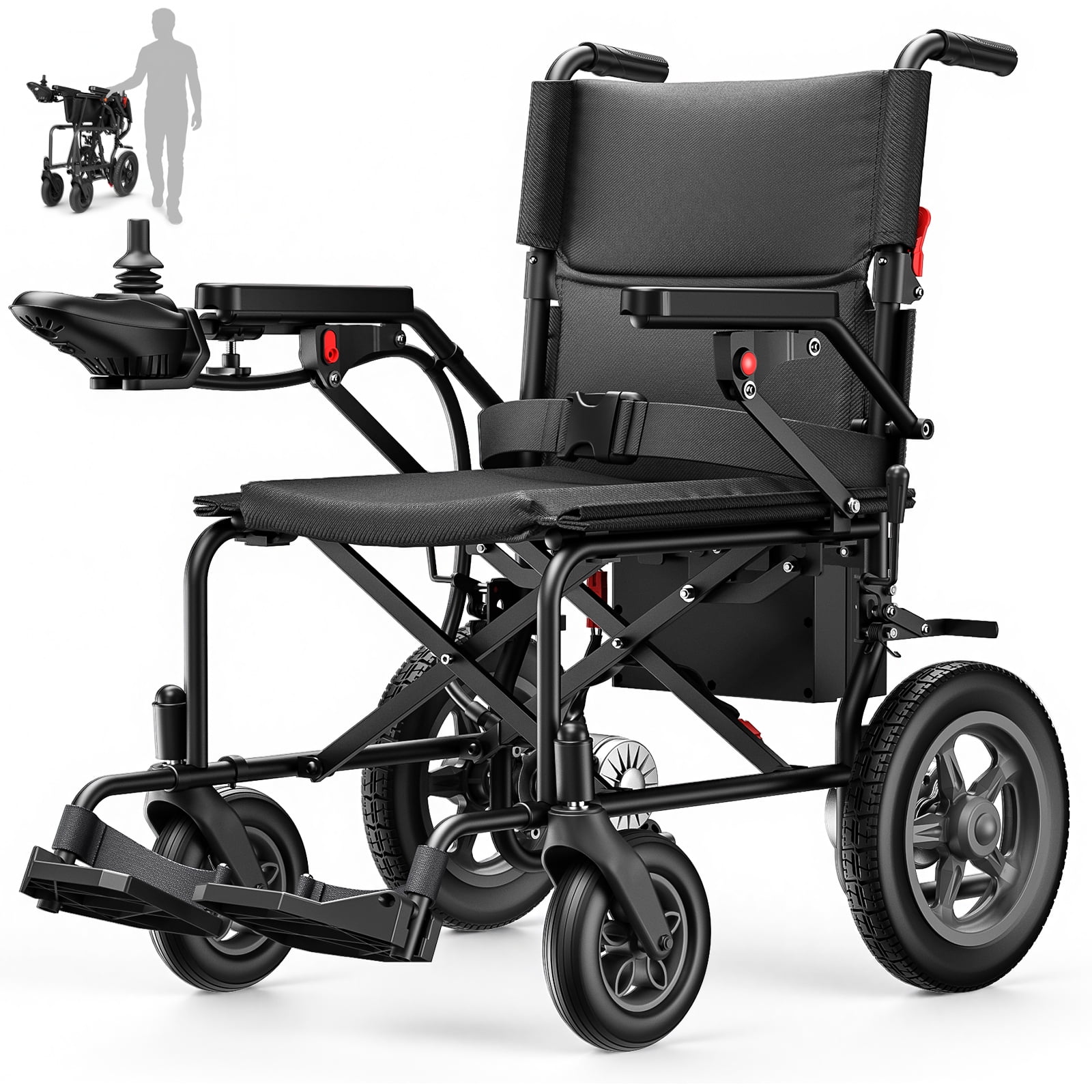 Flycity Electric Wheelchairs for Adults, Foldable Lightweight, 25 Miles Travel Range, Max Support 330 LBS, 500W Brushless Motors Power Motorized for Seniors