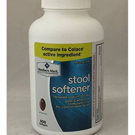 Docusate Sodium Liquid - Member's Mark Stool Softener Docusate Sodium 100mg (1 bottle (600 softgels))