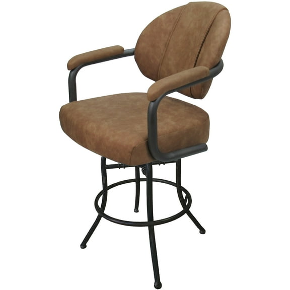 Swivel Tilt Metal Bar Stool 30" - M-70 - Pecan Brown Vinyl - Gray