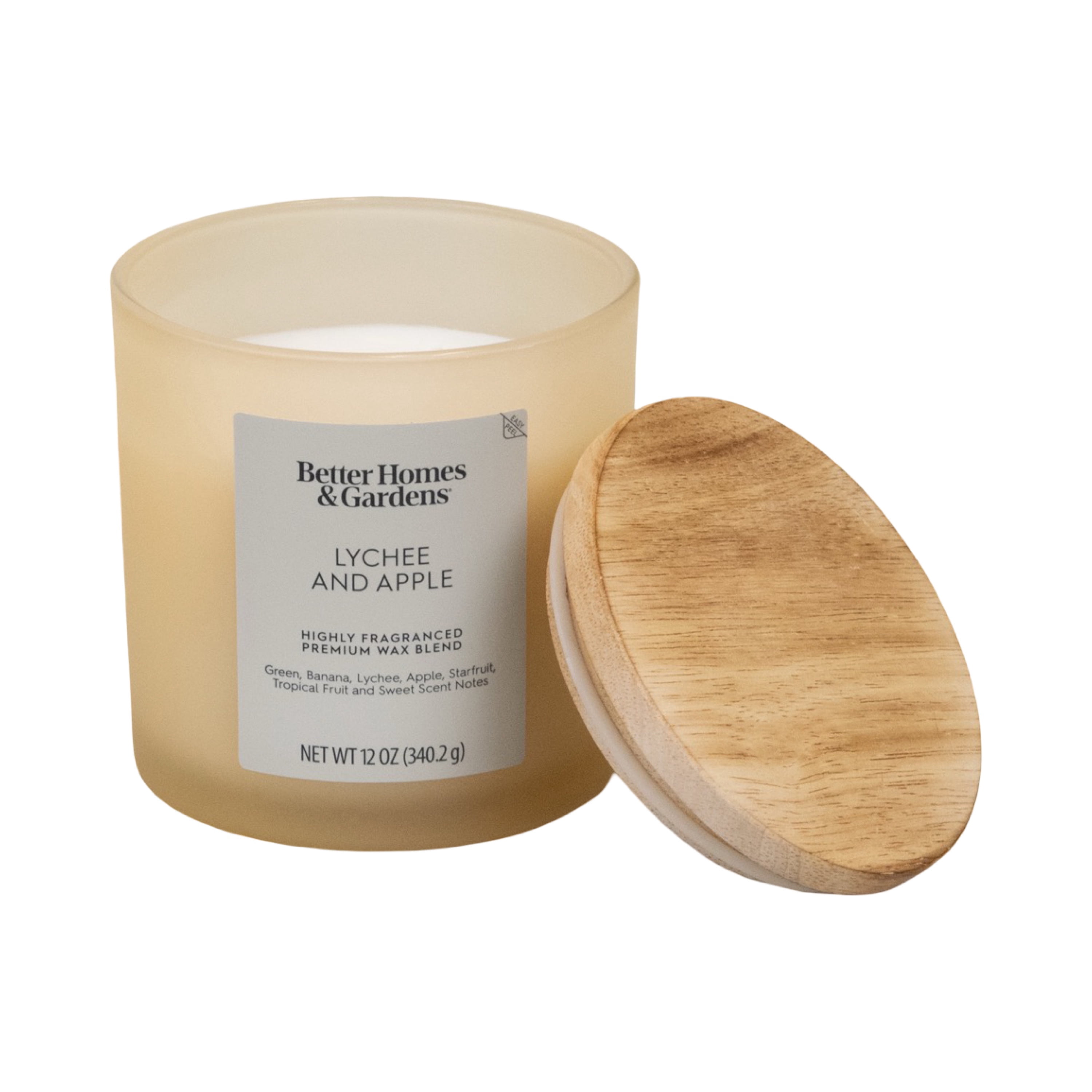 Better Homes & Gardens Lychee & Apple Scented 2-Wick Frosted Jar Candle 12oz.