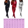 thumbnail image 3 of Women Sweatsuits Outfits Activewear 2Pcs Tracksuit Set Pocket Hoodies Sweatshirt Pullover + Sweatpants Pant Set Lady Athleisure Sportwear Suit, 3 of 6