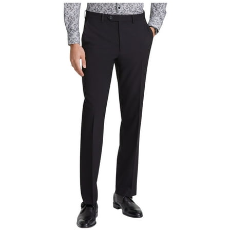 Tallia Mens Classic fit Dress Pants 40 / 32 Black Solid