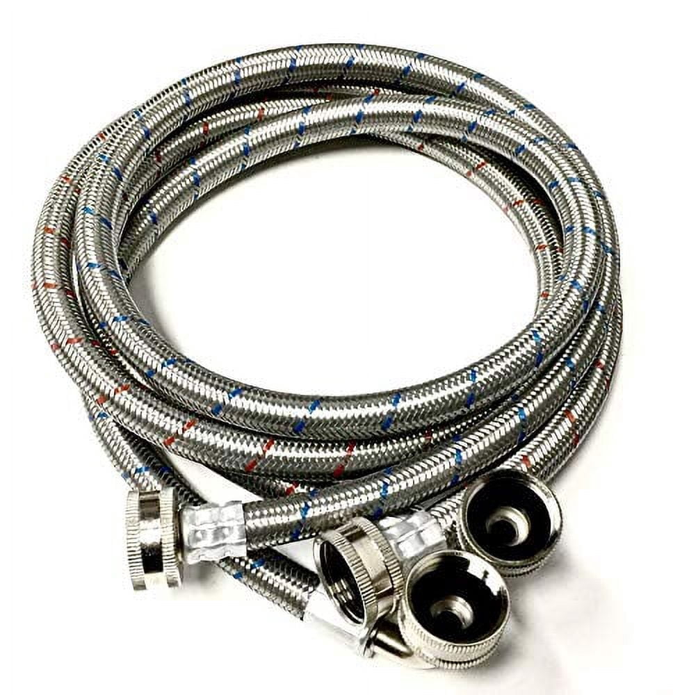 Hippohose 4FT Washing Machine Hoses With Double 90° Elbows - Burst Proof OCTAGON Connection Hoses (2-Pack)