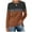 Coffee, variant on DondPO Womens Tops Women's Color Block Tunic Tops Casual Long Sleeve Shirts Round Neck Pullover Womens Dressy Tops Tops for Women Trendy Green L