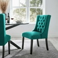 thumbnail image 2 of Side Dining Chair, Teal Blue, Fabric, Kitchen Cafe Bistro Hospitality Restaurant, Modern Contemporary HB32936, 2 of 8
