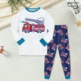 thumbnail image 2 of Gubotare Little Boys Pajamas 2 Pieces Long Set Cotton Sleepwear Kids Excavator Pjs Toddler Winter Clothes Jammies Size 2-7T White,Size 7-8 Years, 2 of 6