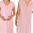 thumbnail image 1 of QJUHUNG Pyjama de Maternité avec Boutons Pyjama d'Accouchement/naissance/hôpital avec Poches, 1 of 7