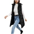 thumbnail image 5 of Lenago Women's Coat Casual Denim Jacket, Long Sleeve Button Down Coat Winter Warm Solid Color Side Pocket Hooded Button zipper long style Jacket Coat, 5 of 7