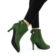 thumbnail image 2 of Unique Bargains Women's Pointed Toe Heel Side Ankle Stiletto Boots, 2 of 7