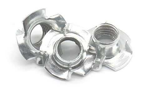 binifiMux 30 Pack 1/4-20 x 5/16 4 Pronged Tee Nut Carbon Steel T Nuts Zinc Plated 