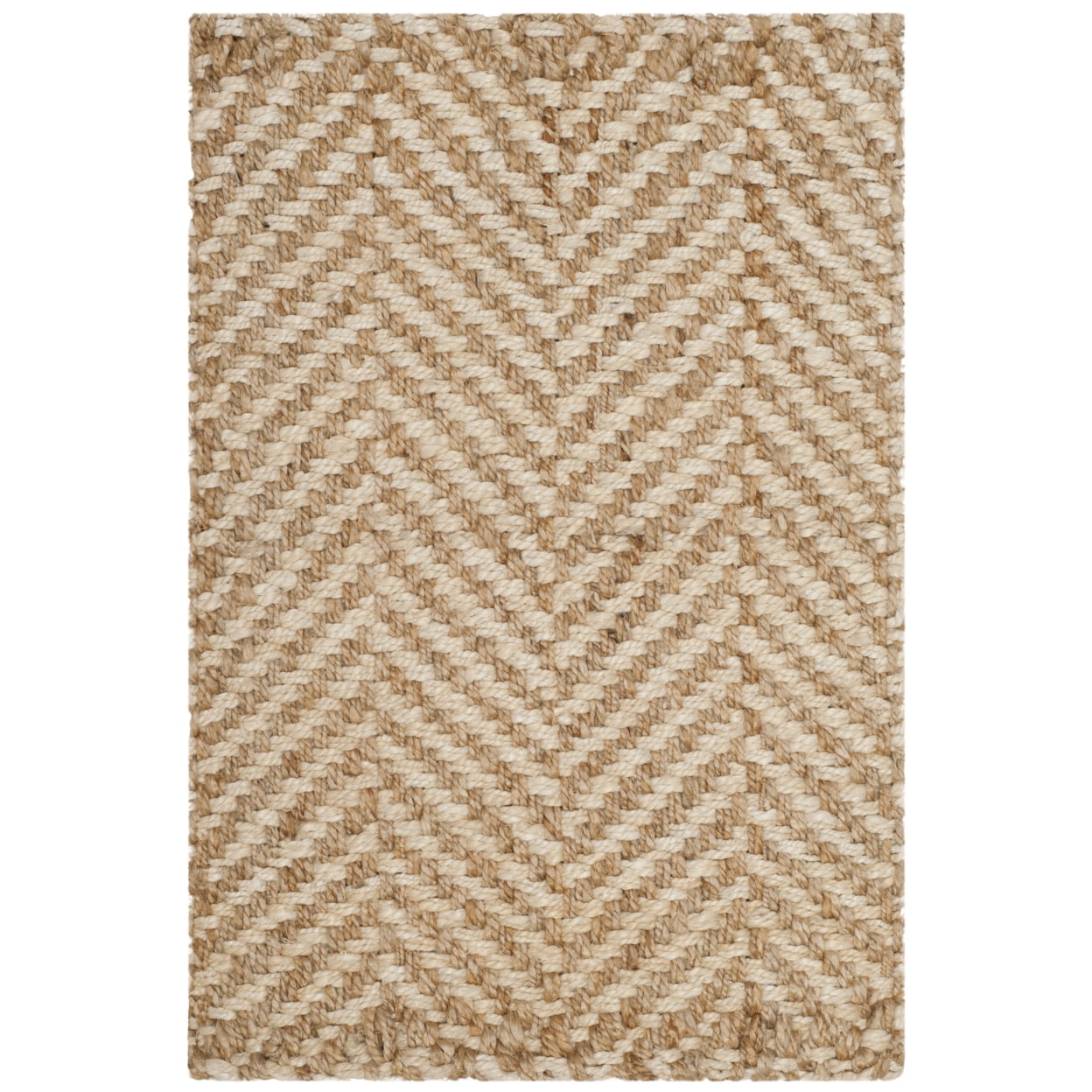 SAFAVIEH Natural Fiber Houston Braided Jute Area Rug, Ivory/Natural, 5' x 8'