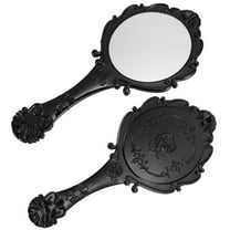 OUNONA 2 Pcs Retro Handheld Vanity Mirror Women's Makeup Decorative