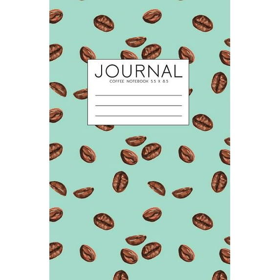 Coffee Journal Notebook 5.5 X 8.5: Lined Journal for Writing, Mint Green and Brown Softcover