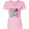 thumbnail image 3 of Inktastic 100 Days of School Pastel Stars Women's V-Neck T-Shirt, 3 of 5