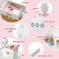 thumbnail image 4 of Kids Vanity Set, Girls Vanity Table and Chair Set with Lights & Wood Makeup Playset for Age 4-9, White, 4 of 7