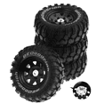 thumbnail image 2 of 93mm Metal 1.9Inch Beadlock Wheel Rim Rubber Tire Set for 1/10 RC Crawler Car ,Triangle Hole 12mm Adapter,Black, 2 of 7