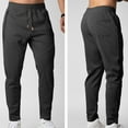 thumbnail image 4 of GuangCheng George Men Slim Fit Stretch Techwear Pants Elastic Waistband Drawstring with Zipper Pockets Durable Comfortable Casual Athletic Trousers,Size:XL, 4 of 4