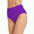 thumbnail image 2 of Hessimy Women's Swim Bottom High Waist Retro Basic Full Coverage Bikini Tankini Swimsuit Briefs(Purple,L), 2 of 6