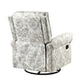 thumbnail image 6 of Upholstery Manual 360-Degree Swivel Recliner Nursery Chair Nailhead Trims Metal Swivel Base Home Living Room Beige, 6 of 10