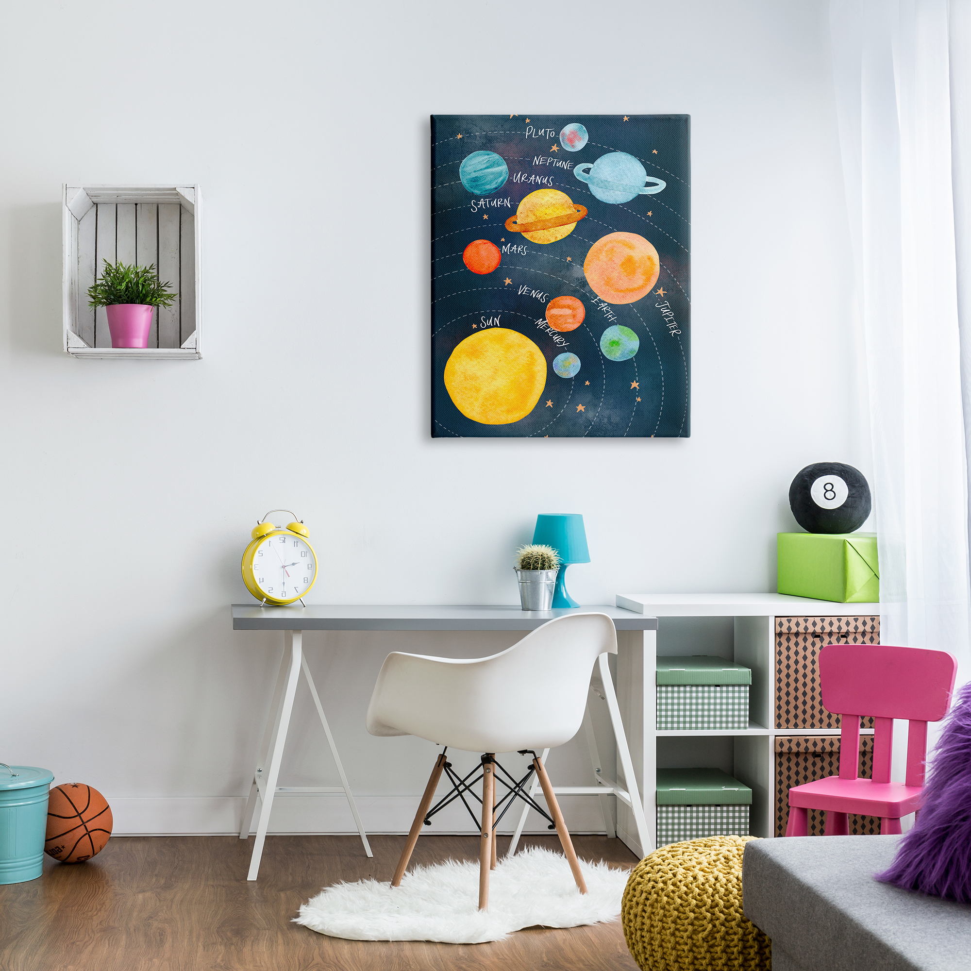 Stupell Industries Milky Way Planets in Orbit Playful Solar System, 30 x 40, Design by Amanda Houston