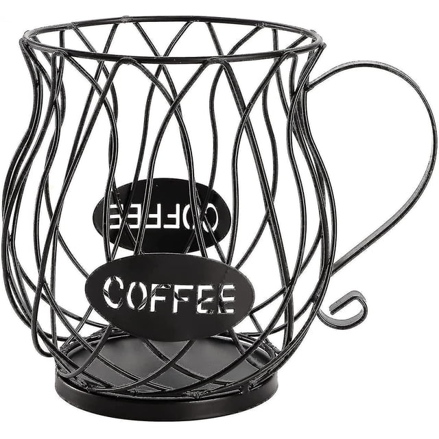Soporte para cápsulas de café y taza organizadora, cesta de cápsulas de café K Cup de gran capacidad para mostrador, mesa de café, contenedor de metal para cápsulas de café expreso para Ho