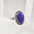 thumbnail image 3 of Natural Charoite Ring, Purple Charoite Ring, Natural Birthstone, Simple Band, 925 Sterling Silver, Womens Ring, Christmas, Thanksgiving, Handmade, Statement Jewelry, Natural Gemstone Ring, 3 of 6