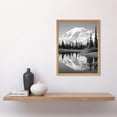 thumbnail image 2 of Mount McKinley Reflecting on Wonder Lake Tranquil Water Black and White Photograph Scenic Mountain Valley Landscape Art Print Framed Poster Wall Decor 12x16 inch, 2 of 5