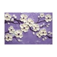 thumbnail image 5 of Mudket Framed Canvas Wall Art White Magnolia Flower Bud Purple Branch Prints Wall Decor Floral Canvas Print Ready to Hang for Bedroom Living Room Glam Decor - 12"L x 8"W, 5 of 10