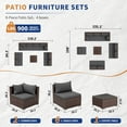 thumbnail image 6 of UDPATIO Patio Furniture Sets, Modular Rattan Outdoor Patio Sectional Furniture Sofa Set, Wicker Patio Conversation Set for Backyard,9PCS, 6 of 9