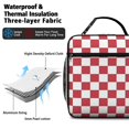 thumbnail image 4 of Red and White Checkered Pattern Insulated Lunch Bag Teens,Lunch Box for Men Women for Work,Picnic or Travel,10.2x9.5x4.3 Inches,8 Can Capacity, 4 of 6