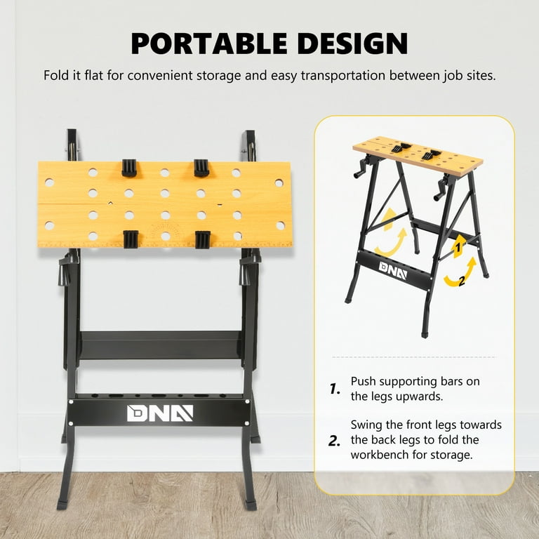 DNA MOTORING TOOLS-00454 Adjustable Workbench - Portable Foldable