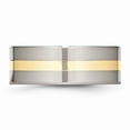 thumbnail image 3 of 14K Two-Tone Titanium Ring Band Wedding Yellow Gold Flat, 3 of 6
