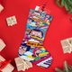 thumbnail image 4 of Hamburguesas de Bob Tema: Calcetines de Navidad, fino lino blanco para colgar en escaleras y chimenea, decoración navideña para el hogar, regalo de Navidad.54cm×38cm, 4 of 5