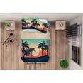 thumbnail image 3 of 3D Cartoon Coconut Tree Sunset Funda Nórdica Juego de Cama Funda Nórdica, 3 of 3