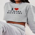 thumbnail image 2 of PENGXIANG Sweat-Shirts pour Femmes Lettre Coeur Imprimé Col Rond Pulls, 2 of 4
