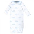thumbnail image 2 of Touched by Nature Baby Boy Organic Cotton Long-Sleeve Gowns 3pk, Whale, Preemie, 2 of 4
