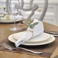 thumbnail image 6 of Ikohbadg Napkin Rings Set of 6, Eucalyptus Napkin Rings Christmas Napkin Rings Green Leaf Napkin Rings Spring Wood Bead Rustic Napkin Rings for Wedding Thanksgiving Easter Table Decoration, 6 of 11