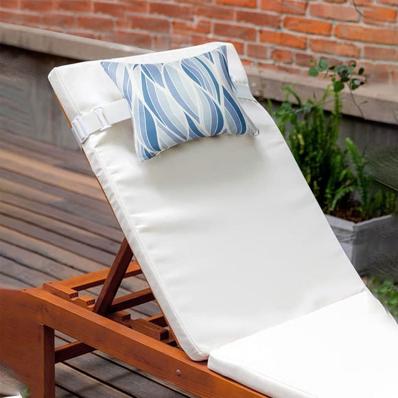 Funda impermeable para chaise longue con cojín principal - Cojín de rayas para patio y reposacabezas de silla de jardín