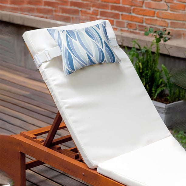 Funda Impermeable para Almohada de Exterior Tipo Tumbona con Estampado de Rayas, Cojín Reposacabezas con Relleno.