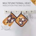 thumbnail image 3 of Heat-Resistant Reversible Oven Mitts and Pot Holders Set Double-Sided Insulated Gloves Kitchen Home Supplies Haunted Houses and Ghosts, 3 of 5