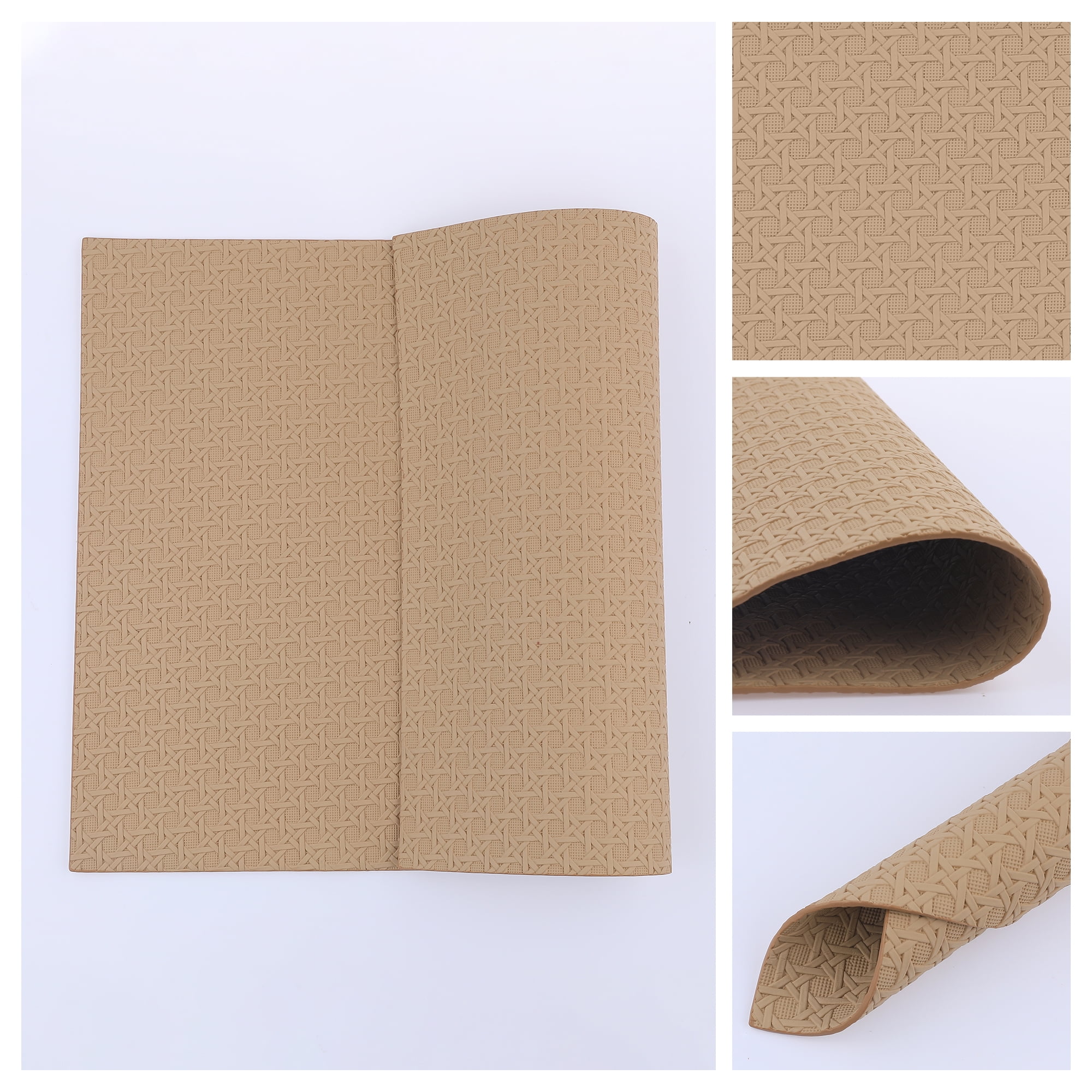 Unique Bargains Set of 6 Woven Placemats for Dining Khaki 17*12in