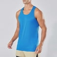 thumbnail image 2 of Mens Tank Tops Summer Qiggri Men Solid-Color Casual Sports Elastic Fashionable T-shirt Round-Neck Tank Top Workout Tank Tops For Men, 2 of 8