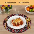 thumbnail image 4 of Red Black Geometric Round 13 Inch Placemats Set of 8, Abstract Art Diamond Modern HeatResistant Non Slip Place Mats for Dining Table, Wipeable Braided Kitchen Table Mats for Housewarming, 4 of 9